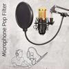 MIC Pop Filter Anti-shake Wind-proof Double-layer Plosives Reduction Condenser MIC Wind Screen for Recording