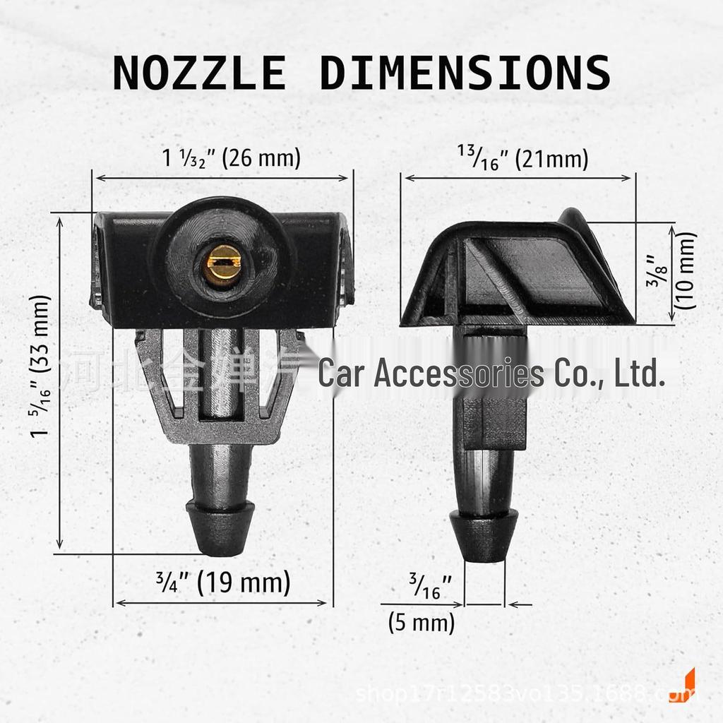 Compatible Windshield Wiper Washer Nozzle for Nissan Sylphy, Qashqai, Tiida, Venucia D50/R50 (Part Number: 289329U000)