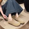 Mori retro Doudou shoes women's 2025 autumn Korean version casual round head one pedal flat single shoes loafers mother shoes