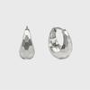 [Silver] Oval Mirror Ball Earrings Js-25-011E