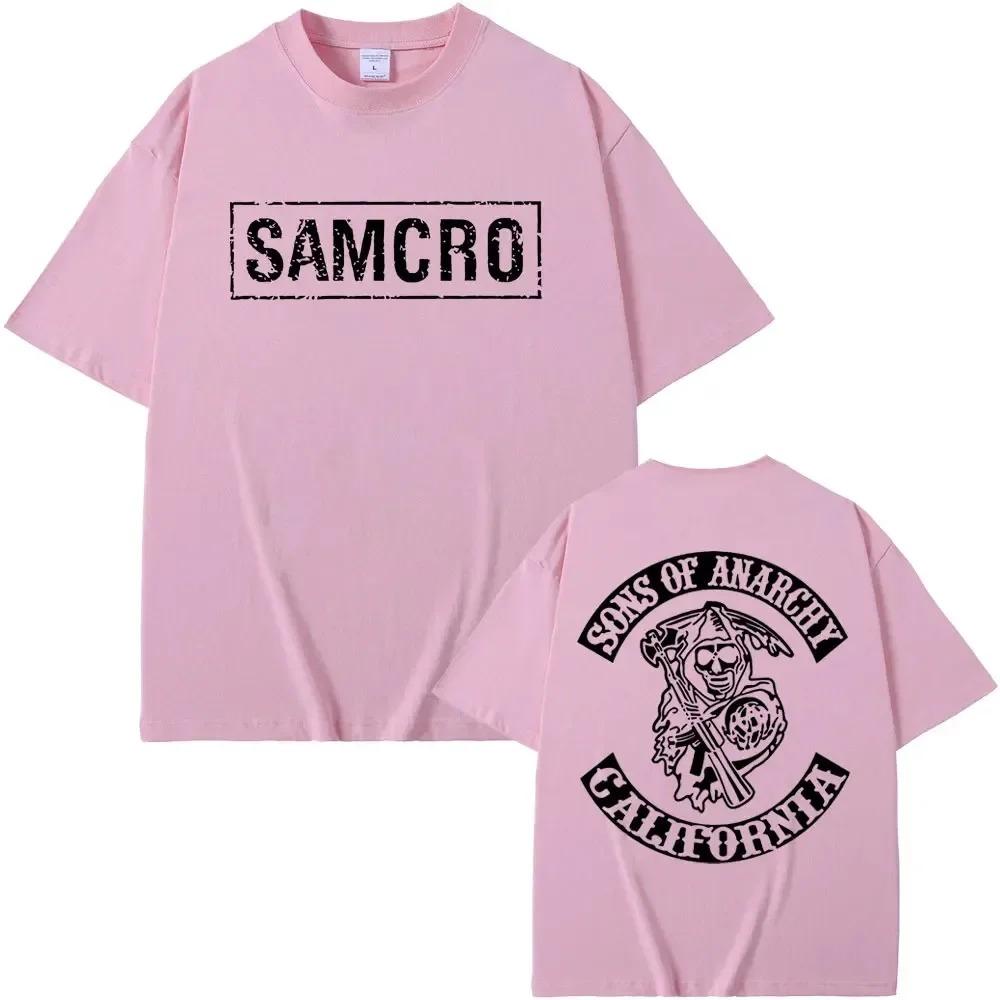 Sons of Anarchy SAMCRO Print T-Shirt Männer Frauen Trend Hip Hop Rock Übergroßes Kurzarm-T-Shirt Sommer Baumwolle T-Shirts Kleidung Tops