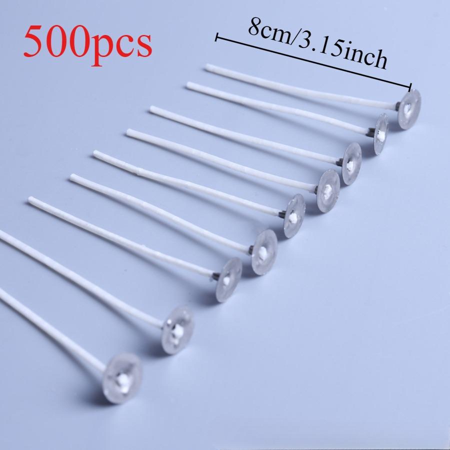 100 PCS/500 PCS 6.5-16cm Candle Wicks Smokeless Wax Pure Cotton Core For DIY Candle Making Pre-Waxed Wicks Party Supplies