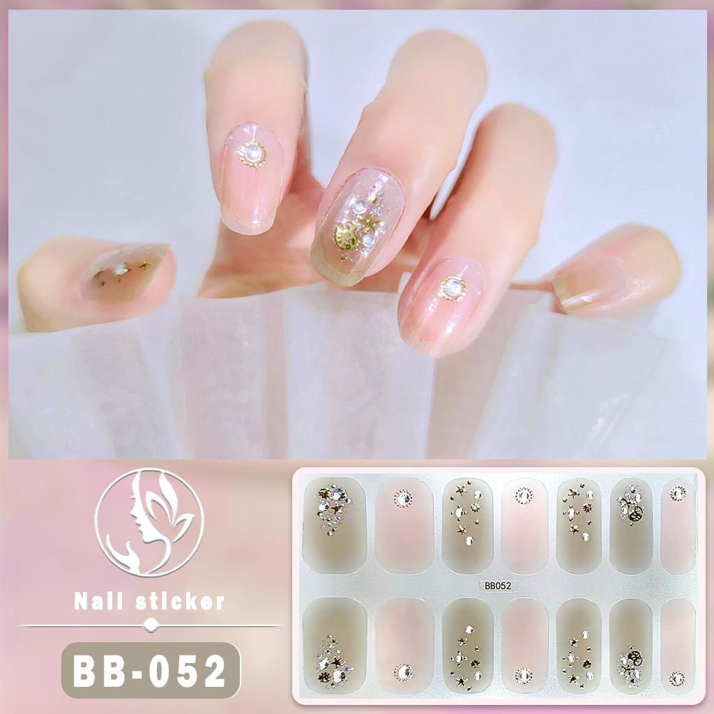 BB 5D No-Bake Gel Nail Sticker Light Therapy Nail Film Nail Sticker Full 3D Hot Gold Wearing Nail Sticker