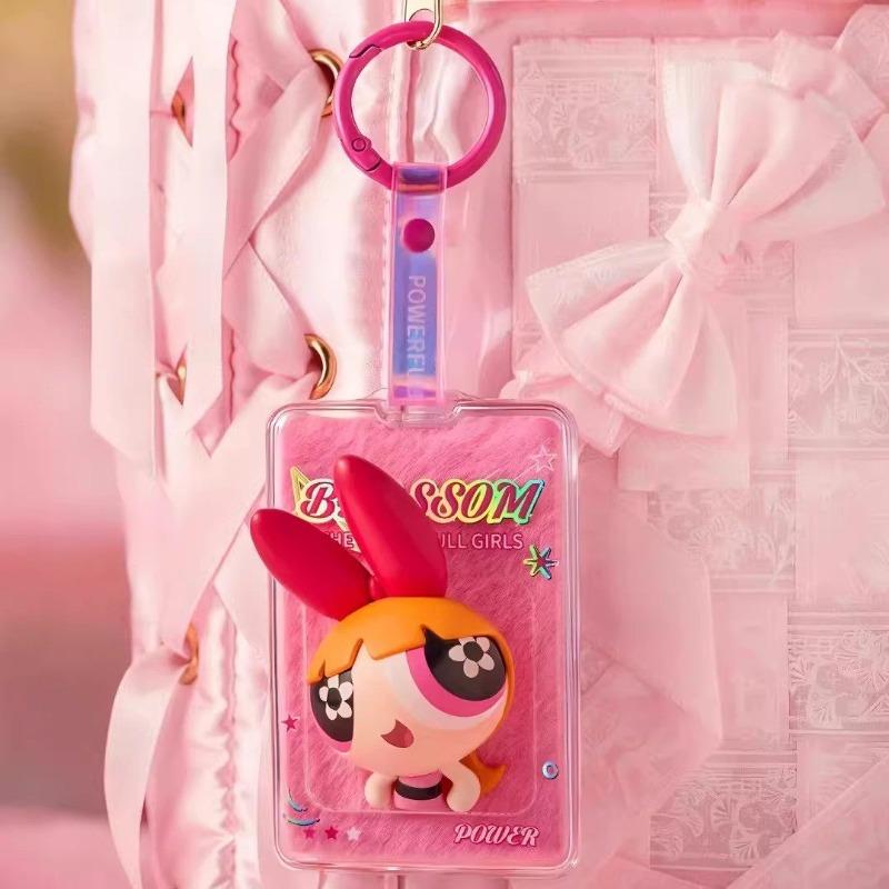 The Powerpuff Girls Flash Courage Series Velvet Hanging Card Keychain Genuine Animation Collection Peripheral Toy