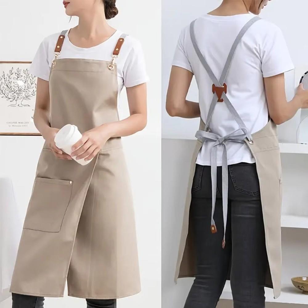 Waterproof Chef's Apron with Pockets Uniform Apron Stylish Work Apron  for restaurants, caf