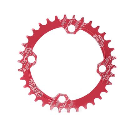 FMFXTR Fahrrad Narrow Wide Kettenblatt Fahrrad 104 BCD 34T Rundes Einzelkettenblatt für Mountainbike RennradRot