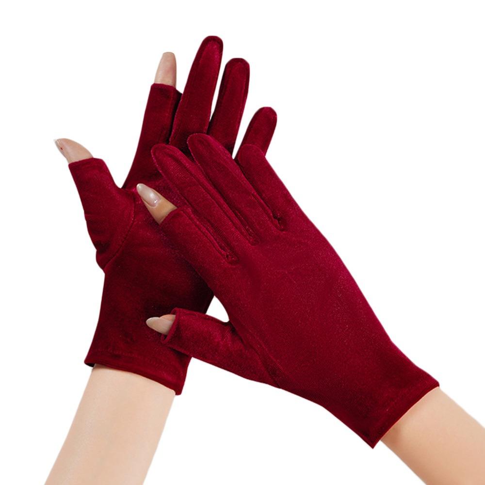 

Windproof Velvet Mittens Lining Fleece Driving Gloves Fashion Women s Winter Gloves Running вина червоного кольору