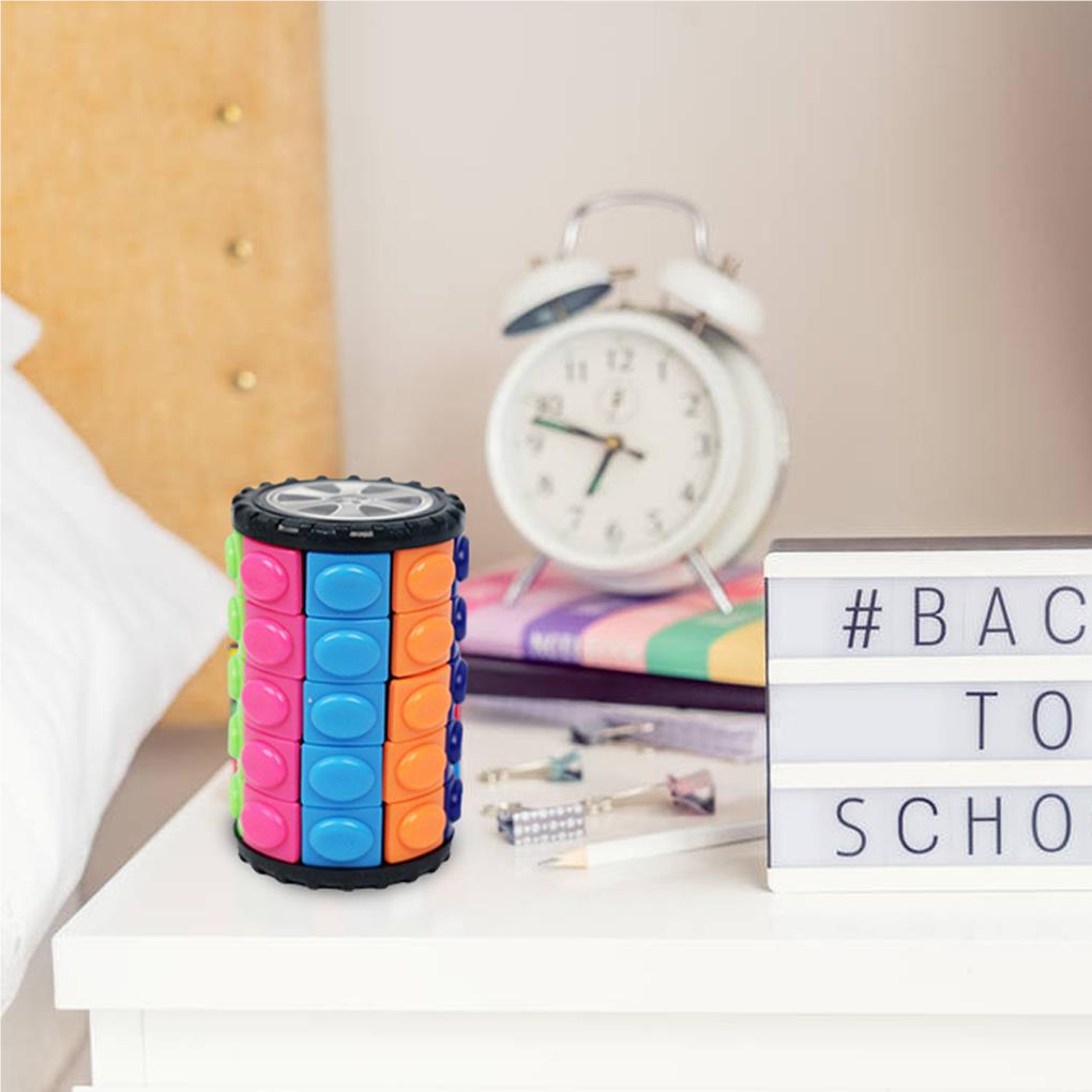 Puzzle Cube Cylinder Colorful Three-dimensional Decompression Model Stress Relief Educational Puzzles Toys Adults