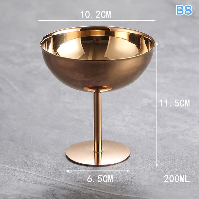1pc Ice Cream Goblet Dessert Cup Stainless Steel Goblet Cup Ice Cream Dessert Salad Bowl Fruit Plate Snack Dish KTV Bar Supplies