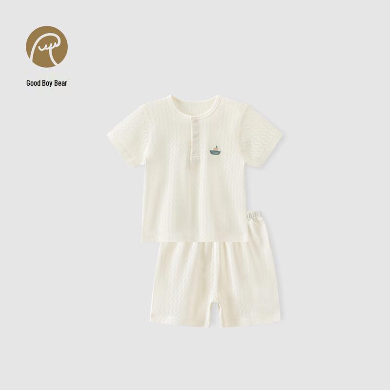 Guaiqi Bear Baby Pure Cotton Summer Short Sleeve Set 80