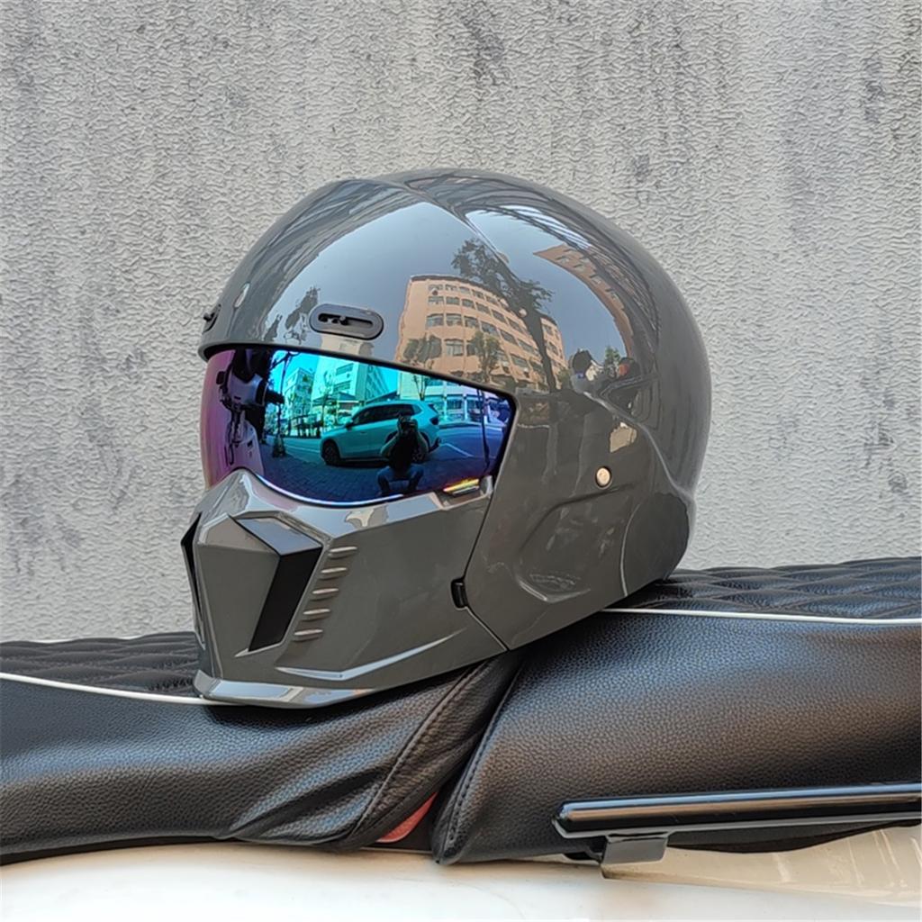 Motorcycle retro helmet cruise men's and women's combination full helmet scorpion helmet reserved Bluetooth headphone slot
