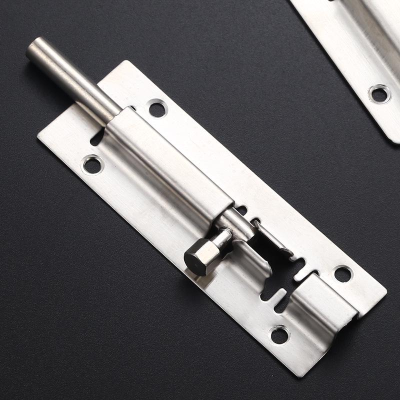 Thickened Stainless Steel Anti-Theft Door & Window Latch: Square Bolt for Cabinets & Doors, Surface-Mounted, Chinese Style