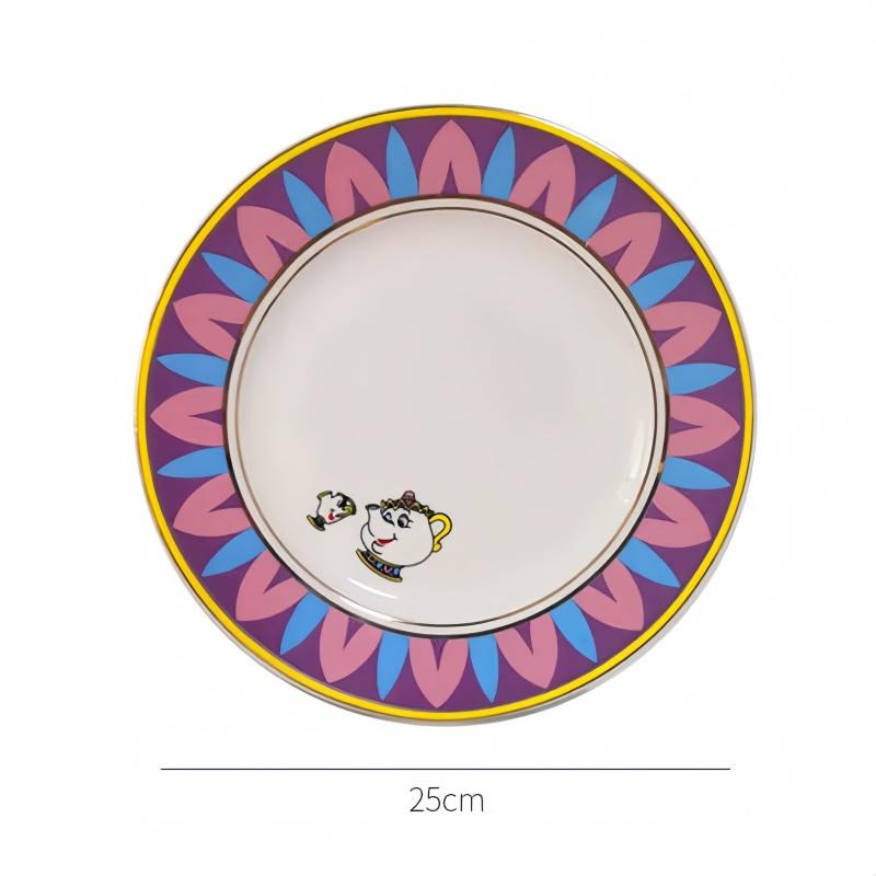 Disney Teiera Cartone Animato Carino La Bella e la Bestia Caffettiere Tazza Mrs Briccia Tazza Chip Tazze da Tè Set da Tè Regalo di Compleanno