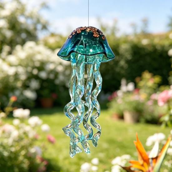 Acrylic Jellyfish Wind Chime for Outside Jellyfish Hanging Sun Catcher Wind