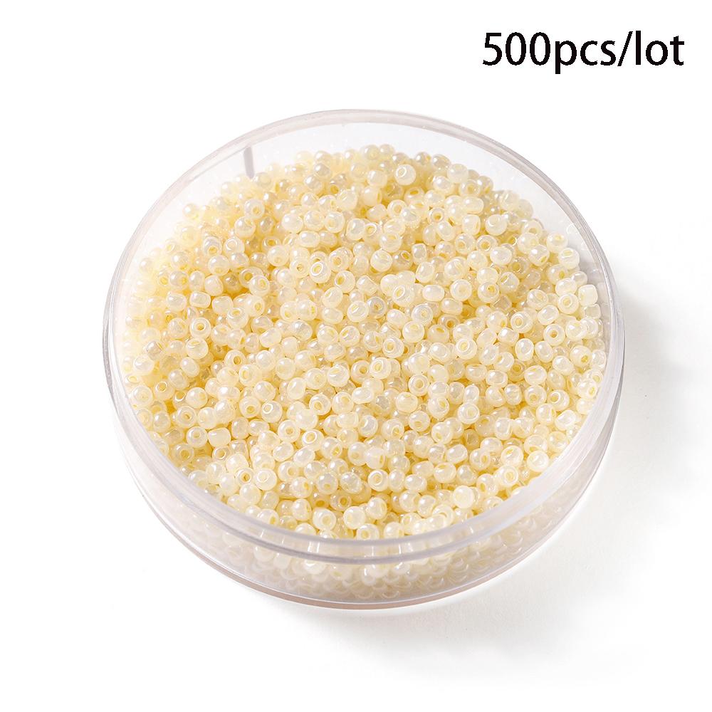 500/800Pcs/Lot 2/3mm Candy Color Glass Seed Beads Cute Bulk Small Bead Bracelet Handicraft for DIY Jewelry Making Accessories
