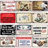 Vintage Metal Barber Sign Retro Wall Decor Tin Plaque for Home Bar Garage Man Cave