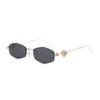 Rimless Glasses, Trimmed Diamond-Set Polygonal Sunglasses, Sunglasses, Plain Tide Flat Glasses.