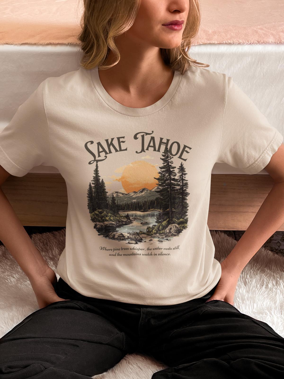 

Lake Tahoe Graphic T-Shirt Mens Womens Tees Top Unisex Nature Gift Tee Mountain Souvenir Adventure S