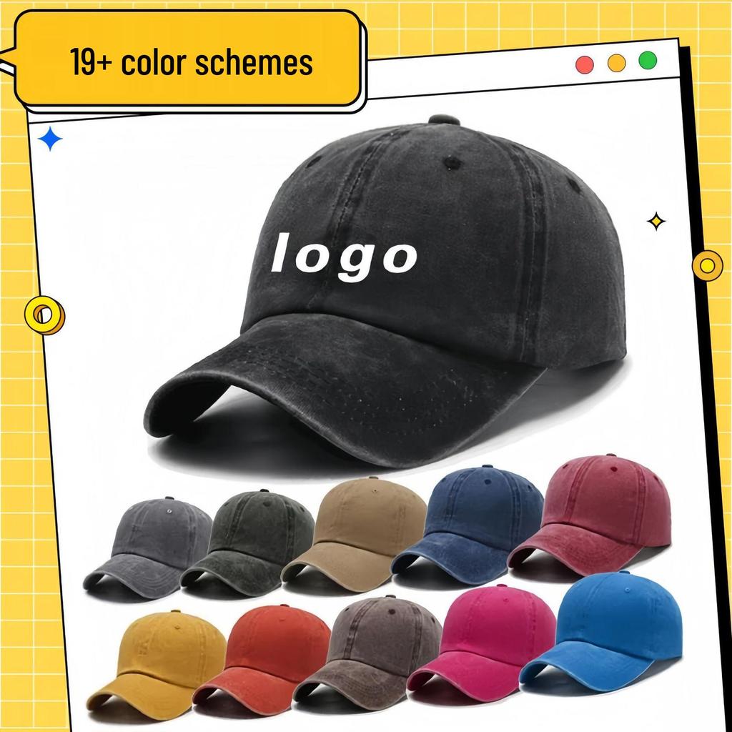 Retro Distressed Embroidered Duckbill Baseball Cap Sunshade for Men