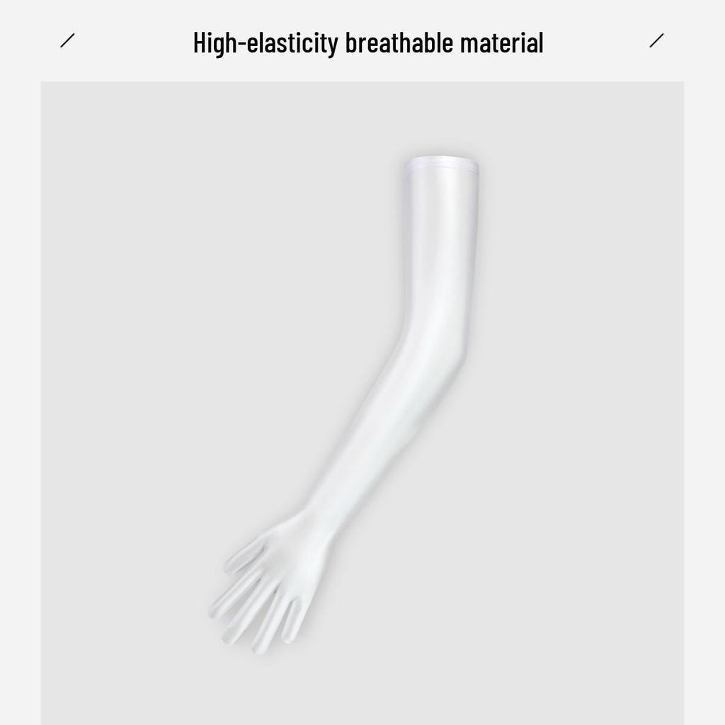 Glänzende Seidige Nylon Fahrrad-Sonnenschutzhandschuhe - Retro Mehrfarbig, Ultra-Langes Design