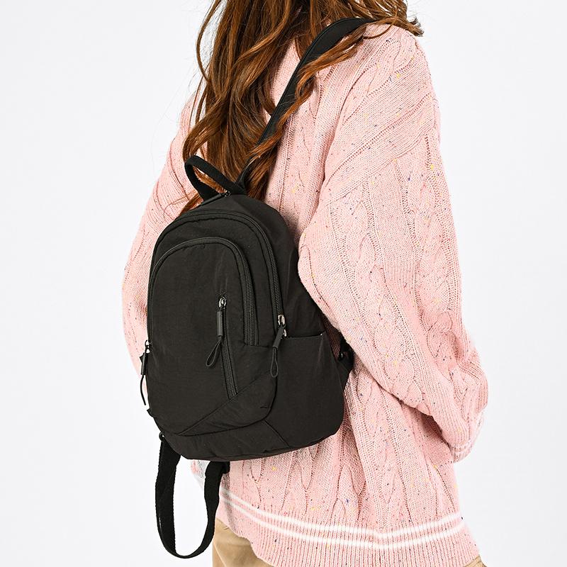 Solid Color Multifunctional Backpack Student Lightweight Chest Outdoor Travel Backpack