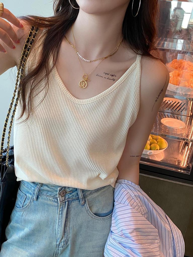 2025 Women's Square Neck Sleeveless Tank Top - Summer Loose Fit