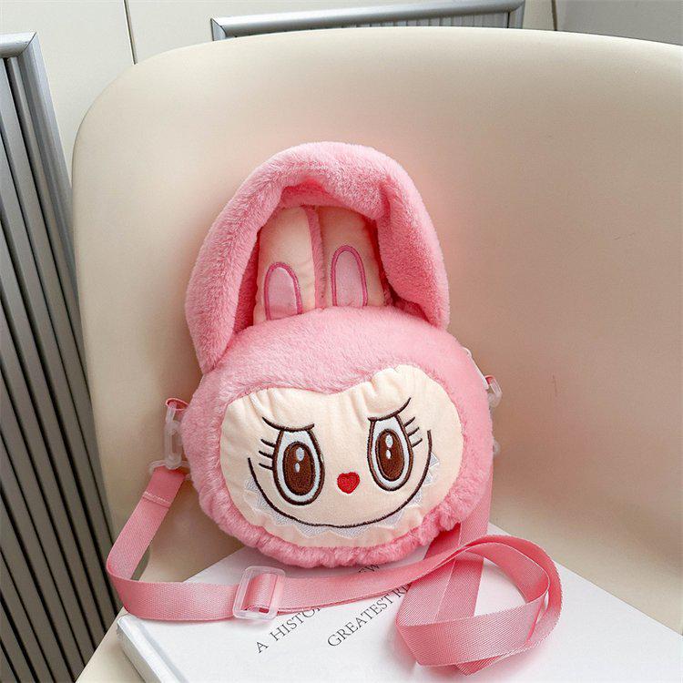 Labubu Cartoon Plush Crossbody Bag - Cute Handbag for Kids & Friends