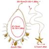 Sea Starfish Coral Shell Beaded Necklace Lightweight Stainless Steel Acrylic Stackable Jewelry For Daily Wear