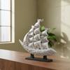 Smooth Sailing Boat Statue Housewarming Gift Feng Shui Wealth Ship Light Elegant Design Sailboat