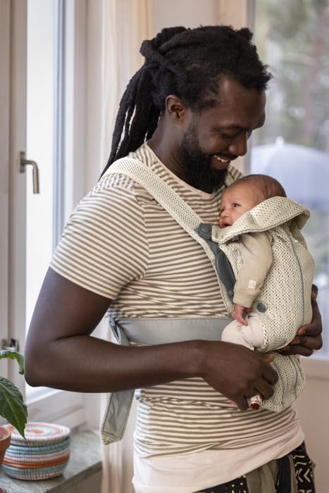 Baby Carrier MINI Air Cream Suitable for Newborns To 12 Easy To Put Lightweight and Japanese Product with BabyBjörn - Months. On, Compact.