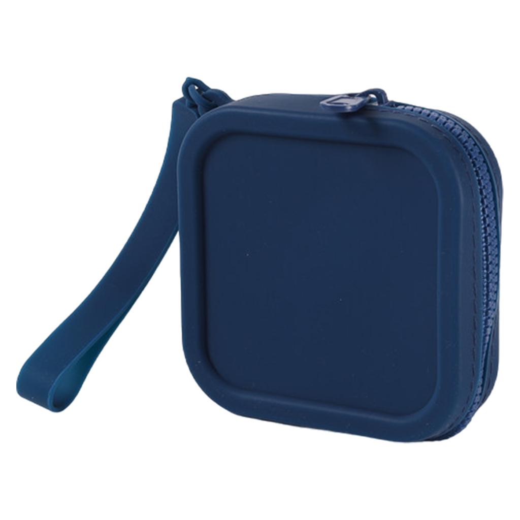 Small Square Silicone Purse Coin Bag Small Coin Wallet Small Cosmetic Bag Charging Cable Storage Case For Women Student