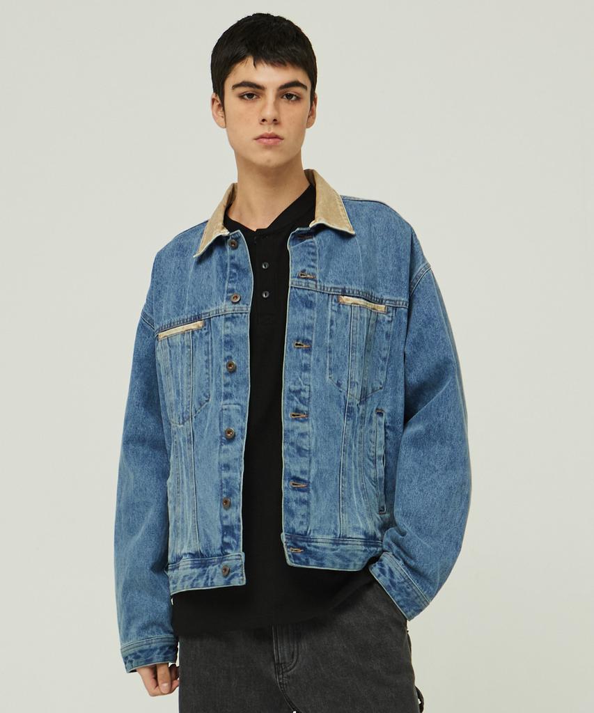 Magoodgan Trucker 5111 Fade Wash Semi-Overfit Medium Indigo Denim Jacket