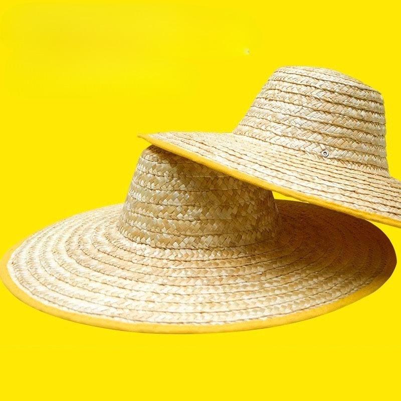 Grote Strooien Hoed Boer Strand Buiten Zonnescherm Zomer Zonbescherming Hoed Bouwplaats Arbeidsverzekering Grote Rand Heren Strooien Hoed Zon Landbouw Hoed