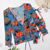 New Print Mesh Sun Protection Three-Piece Bikini Swimwear