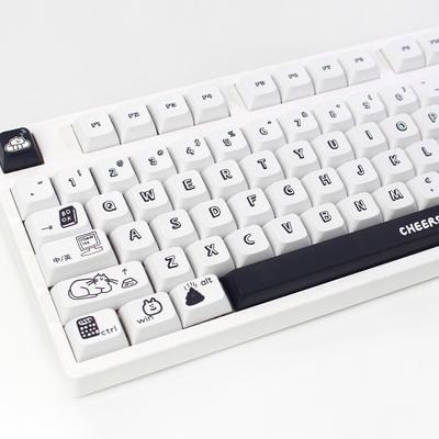 Black Cartoon XDA Keycaps Mechanical Keyboard Personalised with Cute Keycaps Heat Sublimated PBT (keyboard Not Included)