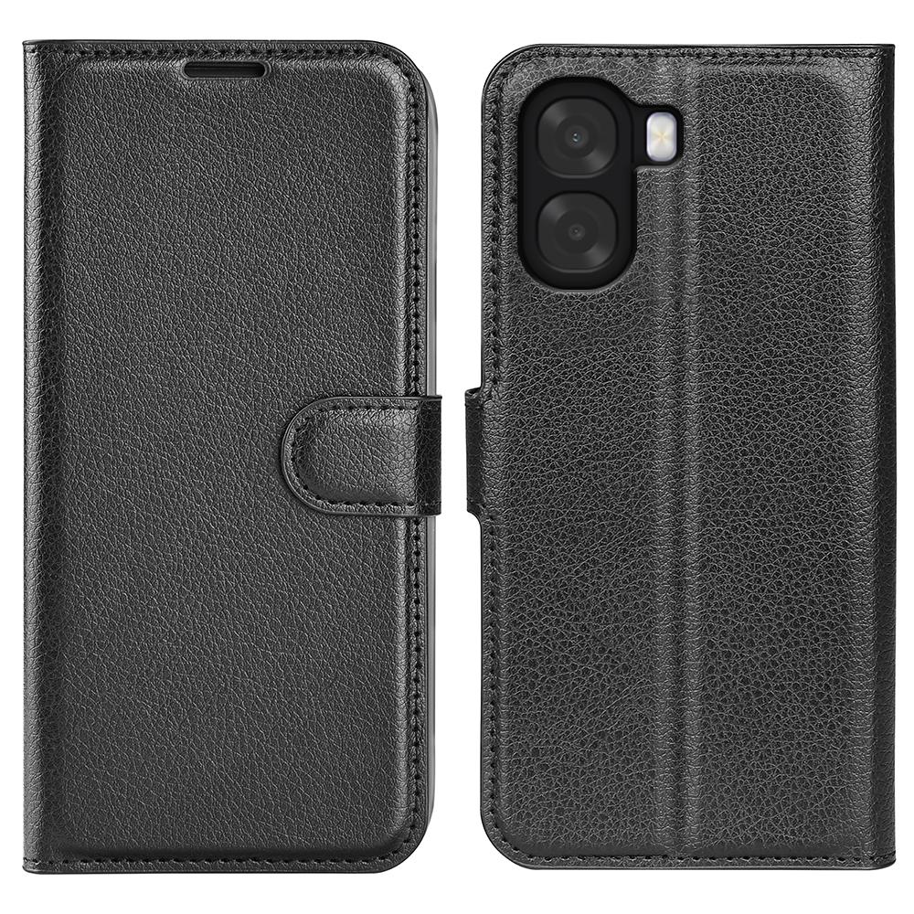 Phone Case For Oppo A6x 5G / A6x 4G Wallet Stand Litchi Texture Shockproof Leather Phone Cover