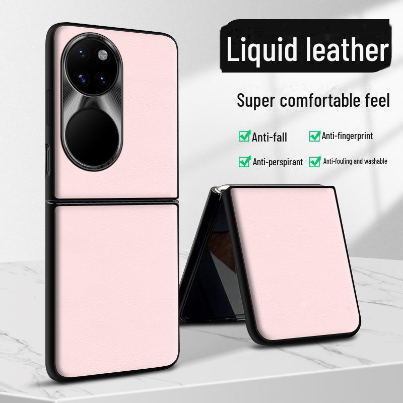 

Huawei P50 Pocket Liquid Leather Case: Захисна кришка, стійка до падінь і плям Huawei P50Pocket
