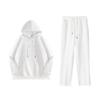 2025 Women's Autumn/Winter Hooded Sweatshirt & Flat Hem Sweatpants Set - Trendy American Brand Loose Fit, 300g Weight.