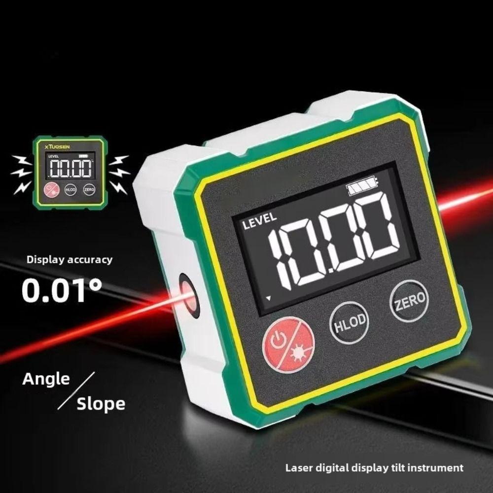 Four Sided Level Protractor Inclinometer Tilt Angle Box  Measurement Electronic Tool