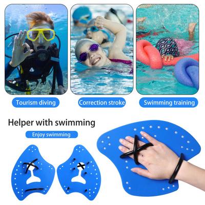 1 Pair Swimming Hand Paddle with Silicone Strap Holes Professional Kids Adults Beginner