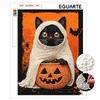 Halloween Black Cat Pumpkin Pearl Painting Art Full Pearl Handmade Diy Home Decorations