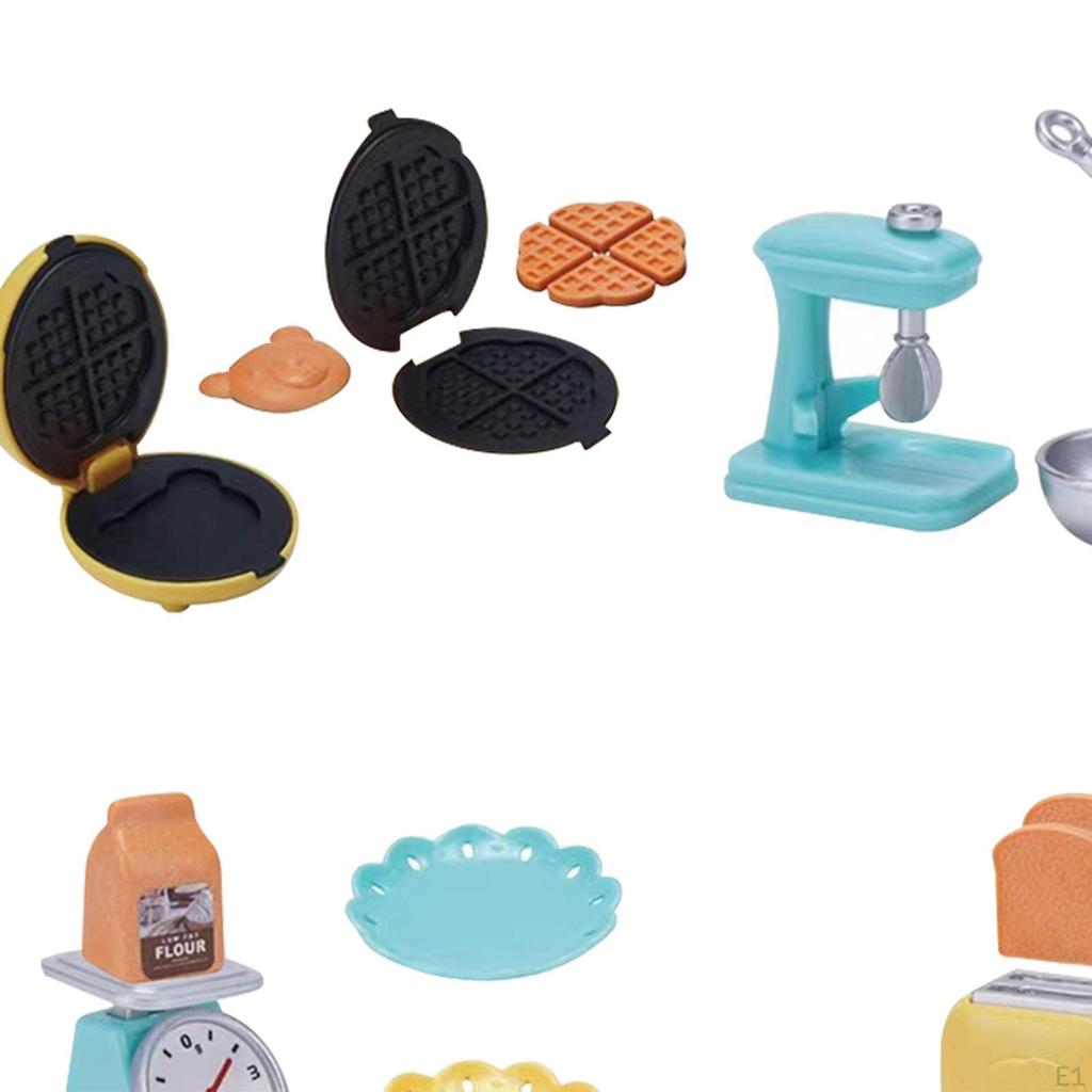 Dollhouse Scene Role Baking Waffle Oven Grill for