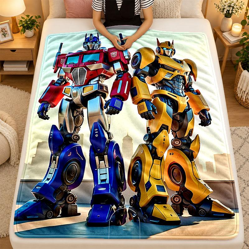 Koc Flanelowy Transformers Ciepły Miękki Koc Rzutowy do Użytku Wewnętrznego Sofa Łóżko Salon