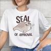 Graphic Printed Seal Of Approval T Shirt For Unisex 100 Cotton Tshirts Short Sleeve Tops