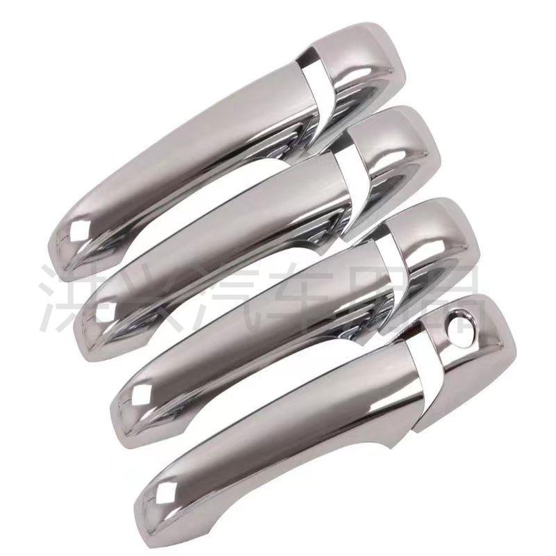 Carbon Fiber Pattern Door Handle Covers for Jeep Grand Cherokee - Black/Silver