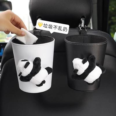 Panda Car Hanging Trash Can & Organizer
