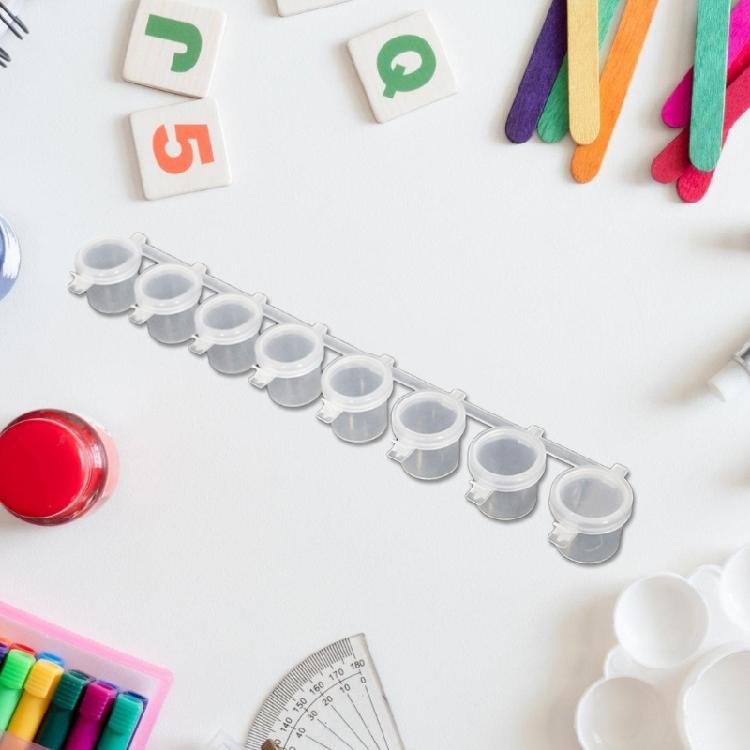 8Pcs Empty Paint Pots Paint Palettes with Lid Small Paint Container Strips for Artists Students Travel and Outdoor Use