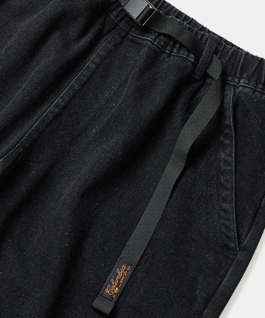 COLUMBIA UNIVERSITY Sl-Label Belted All-Round Denim Pants Black Denim