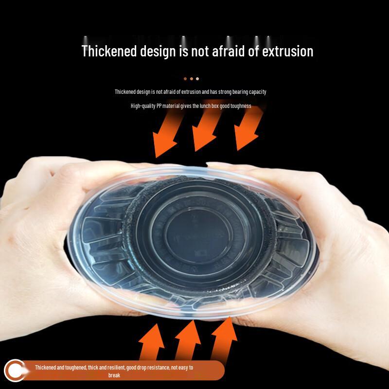 Disposable Round Food Containers with Blue Lids