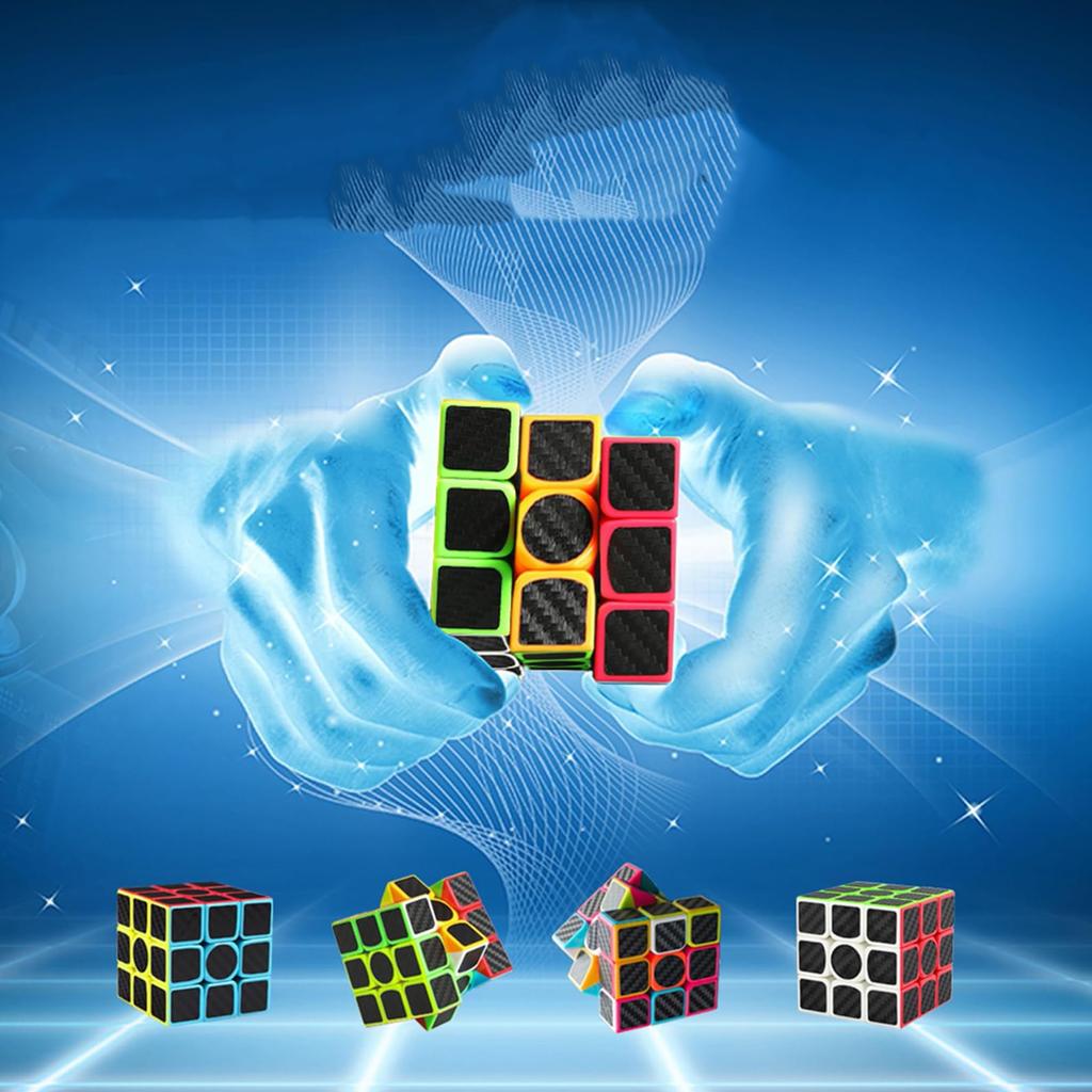 XMD Magic 3x3 Magic 3D Educational Official Ages Cube, Square, Puzzle, Toy, Version, 6+ (Official Version) (Charcoal Fiber)